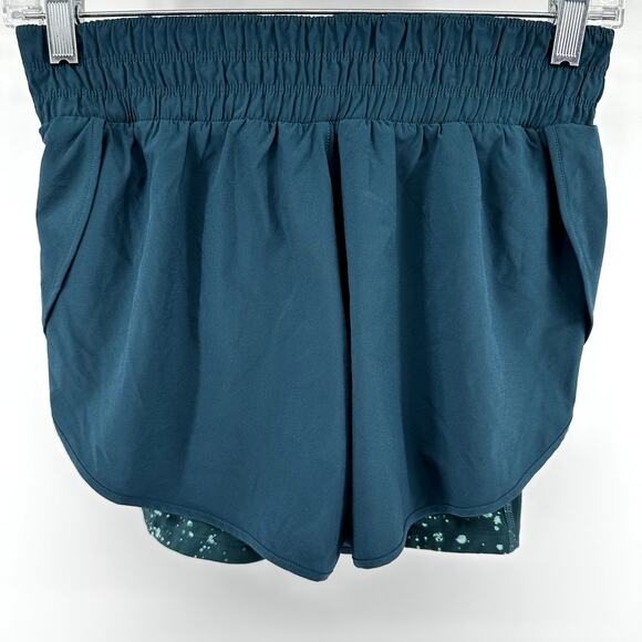 Athleta Hiit It 2 in 1 Shorts Printed Athletic Running Fitness Cool Splatter XS - Picture 6 of 6
